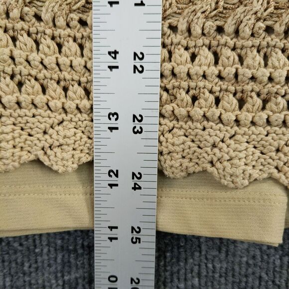 Dana Buchman Crocheted Pullover Sweater Built in Tank Sz XL Brown Boho - Picture 4 of 12
